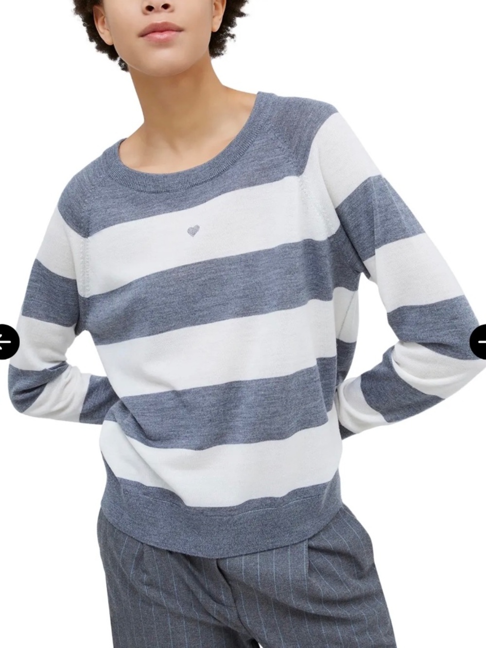 Max & Co striped sweat with tiny heart